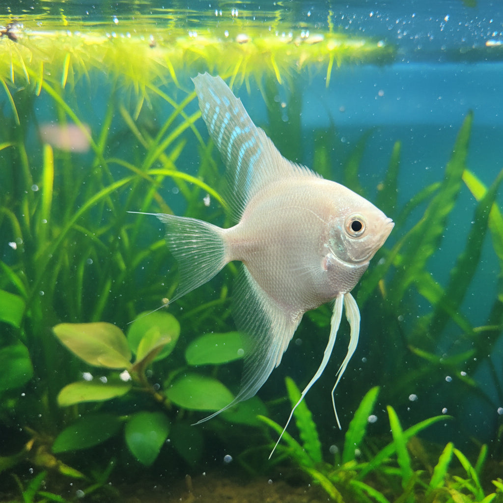 Platinum Angelfish – Dazzling Metallic-White Freshwater Fish